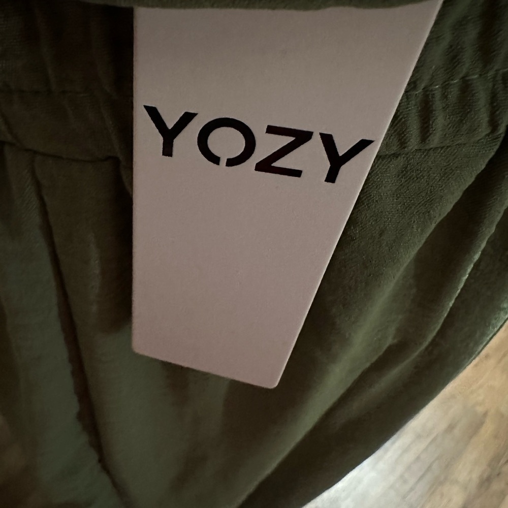 YOZY 2-Piece Lounge Set Sage Green Top & Wide Leg Pants XL NWT - Picture 4 of 4